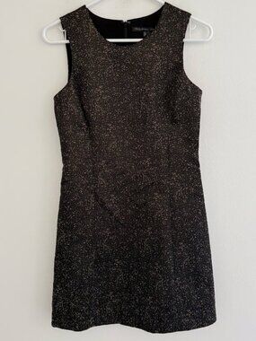 Theyskens’ Theory Dino Black Gold Speckled Shift Dress Size 4